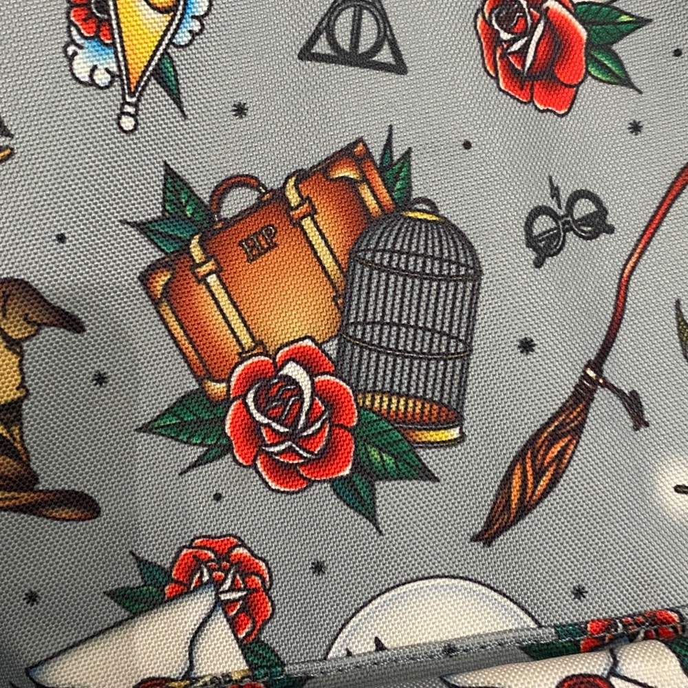 Loungefly Harry Potter Tattoo Relics Gray Backpack